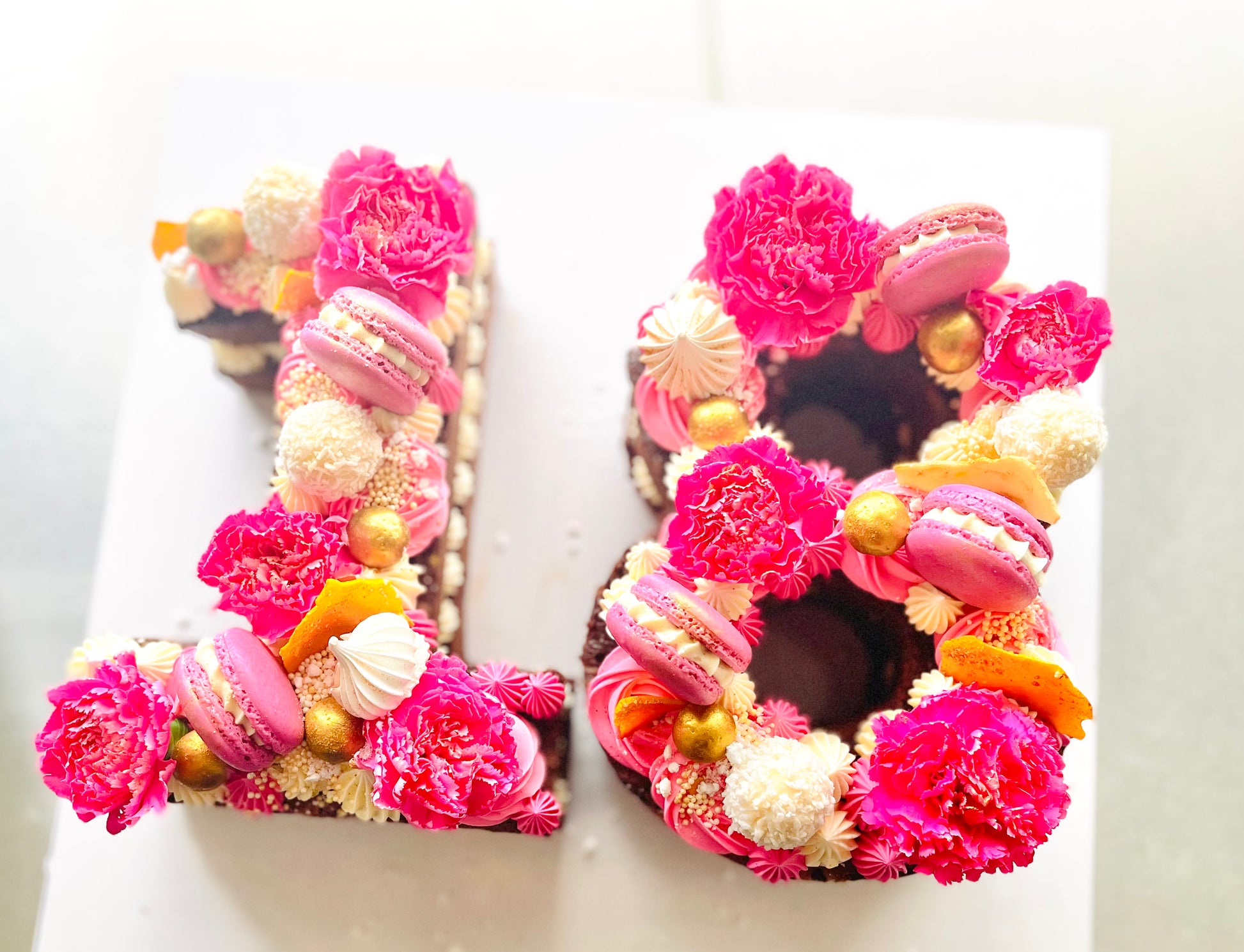 pink 18th birthday cake