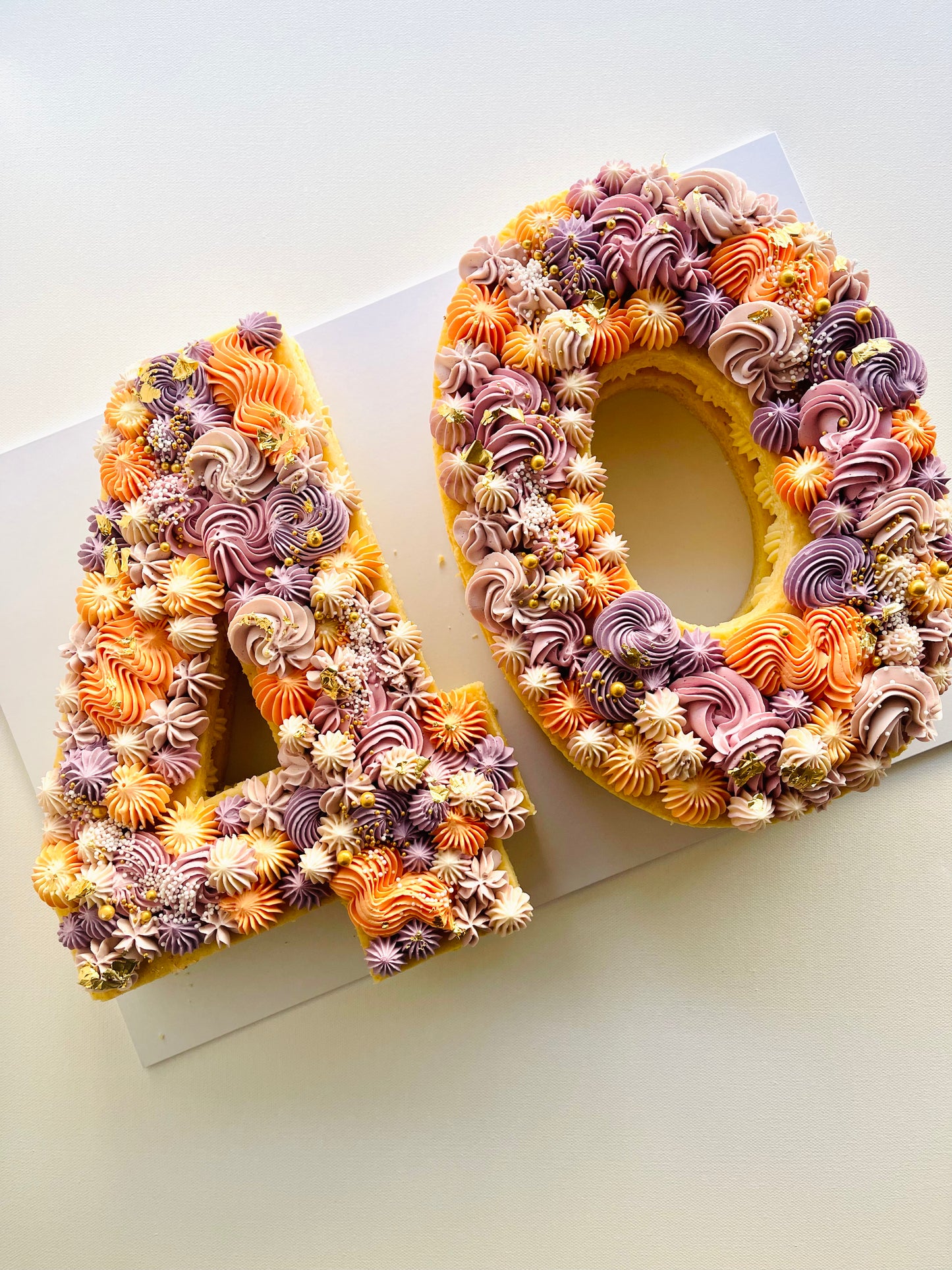 40th birthday cake with simple swirls