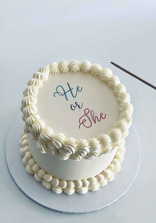 gender reveal burn away cake
