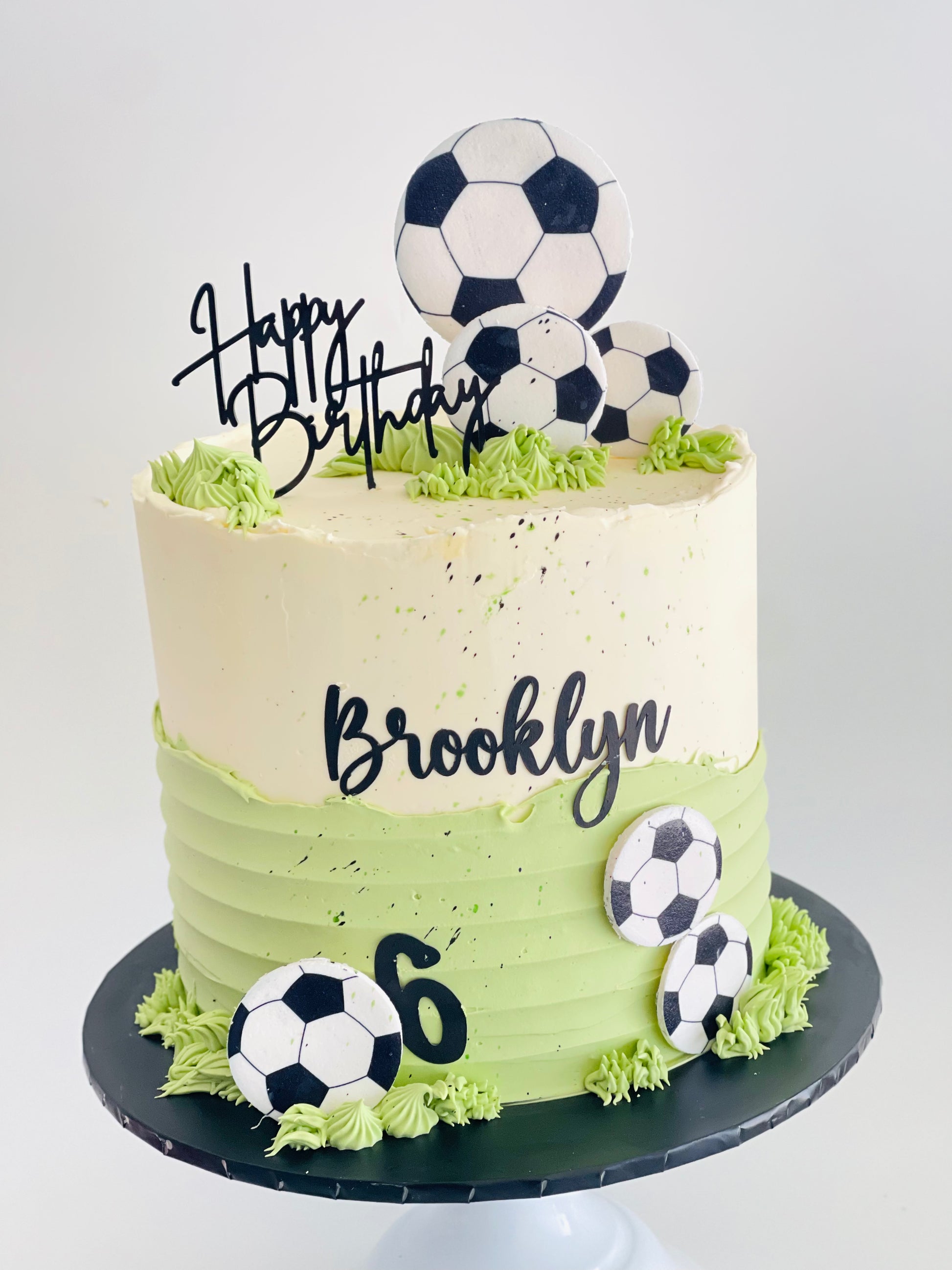 Football or soccer themed customisable birthday cake Brisbane