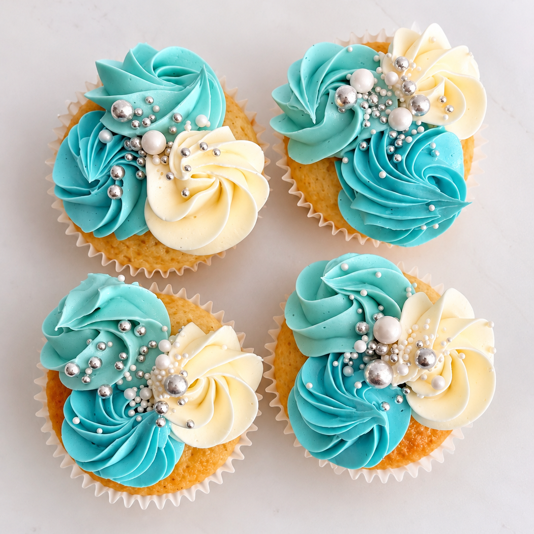 Shades of Blue Cupcakes