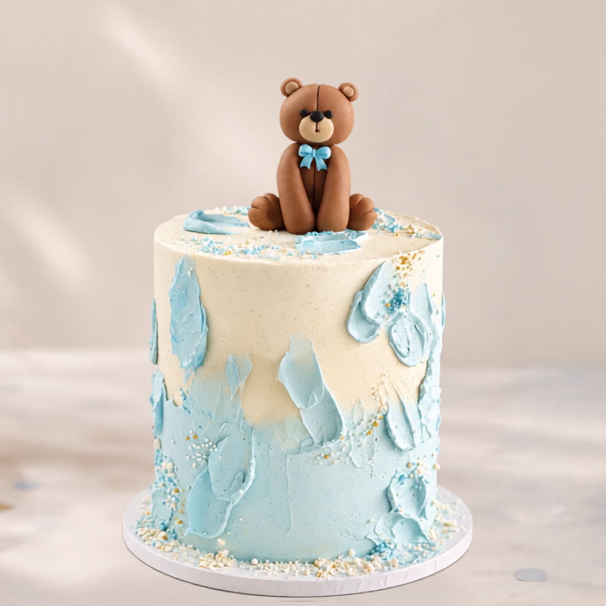 Teddy Bear Cake in blue