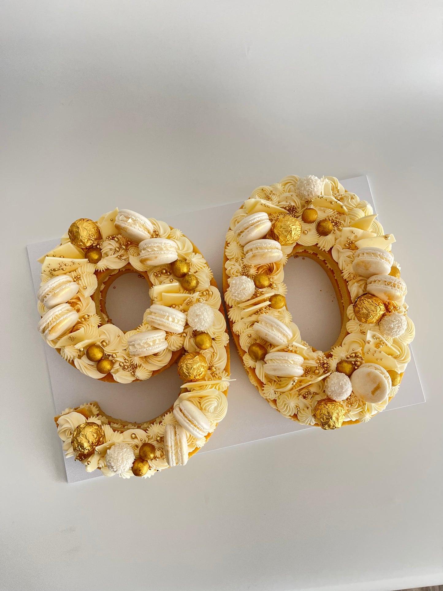 golden 90th birthday cake