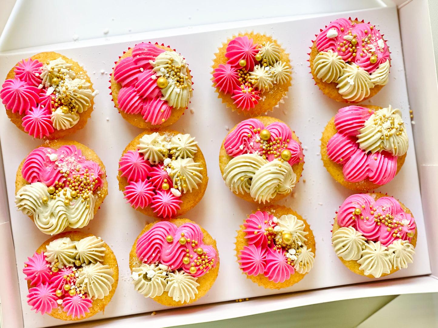 pink shades birthday cupcakes
