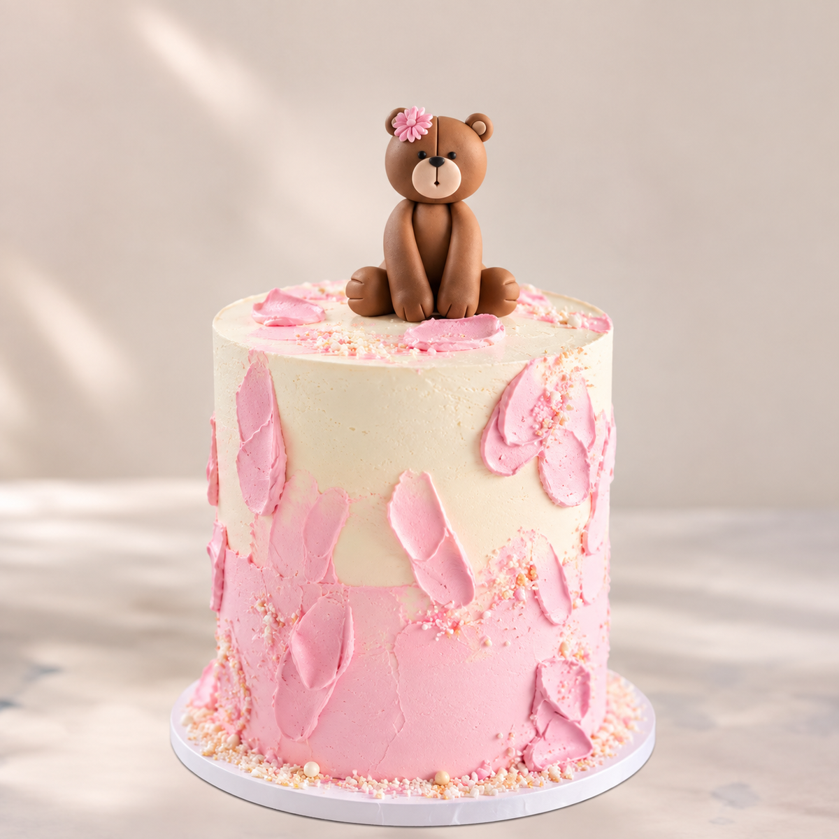 Teddy Bear Cake in Pink