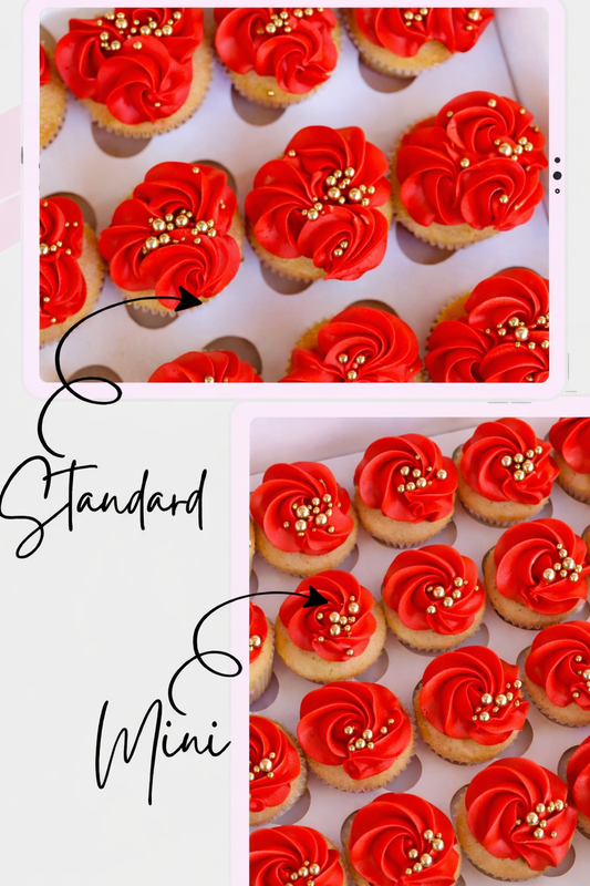Luxe Red Rose Cupcakes (Standard & Mini) - Valentine's Day Special