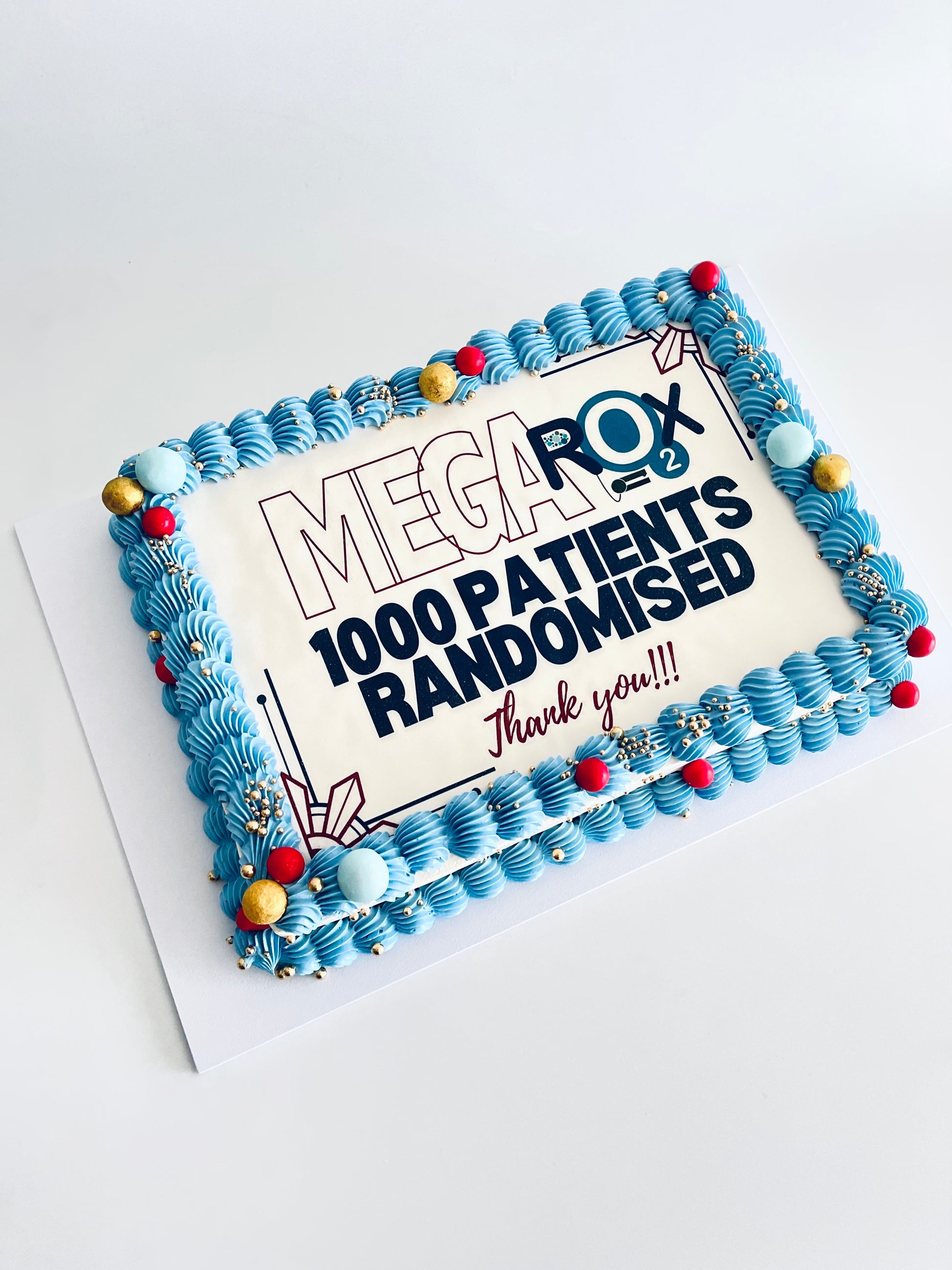 Corporate rectangle slab cake with custom logo image