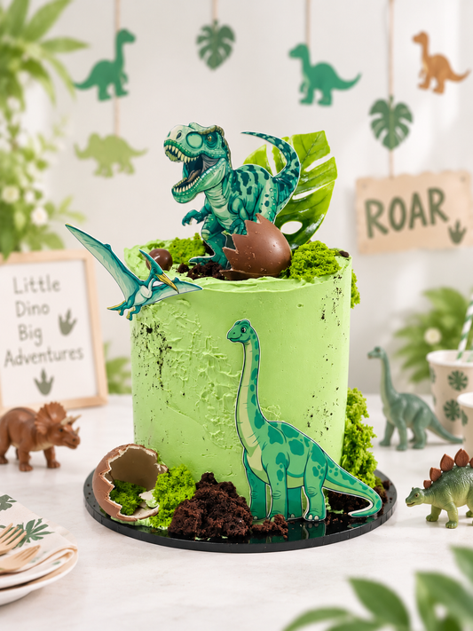 Green Dinosaur Cake