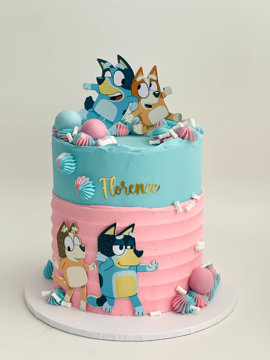 Bluey Cake in Pink