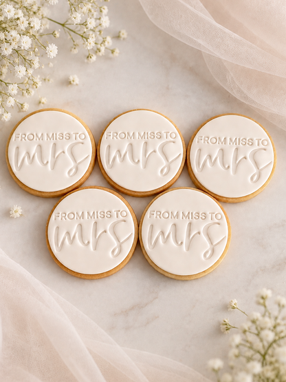 From Miss to Mrs Bridal Shower Cookies