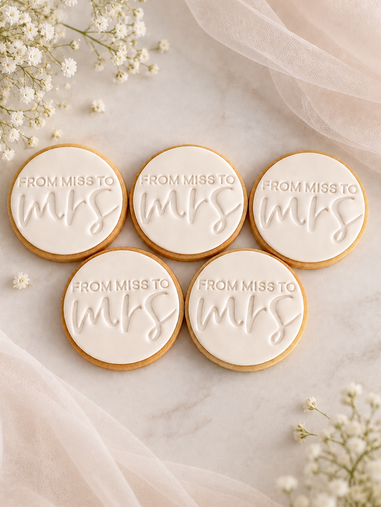 From Miss to Mrs Bridal Shower Cookies