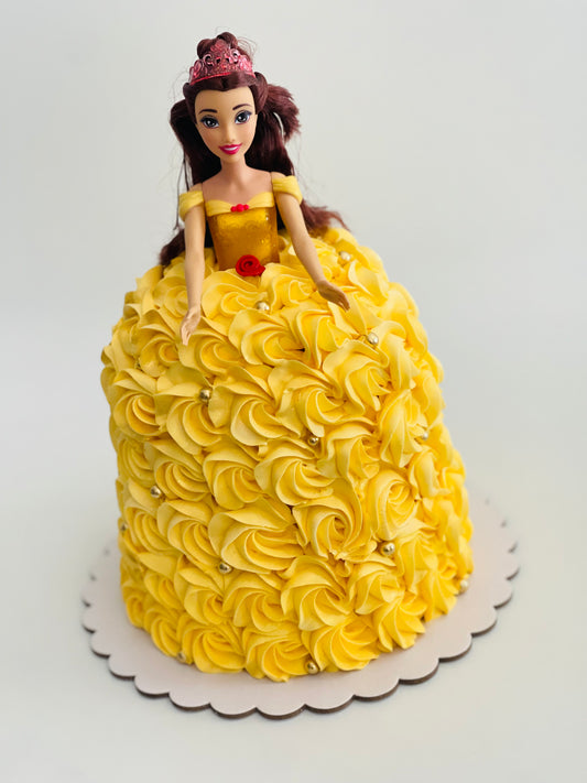 princess Doll cake - Bella princess with a flow yellow skirt