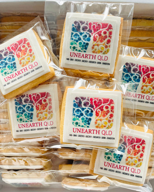 Corporate logo on sugar cookies with delivery options