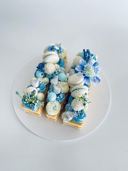 floral monogram cake fully customisable