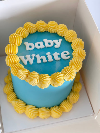 Gluten free baby shower vintage cake